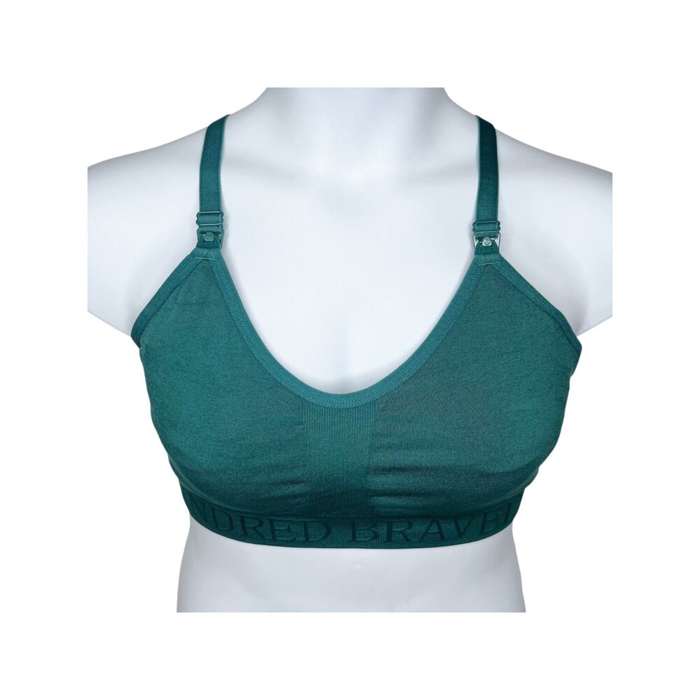 Kindred Bravely Sublime Pumping Nursing Bra sz L * Green Postpartum Racerback